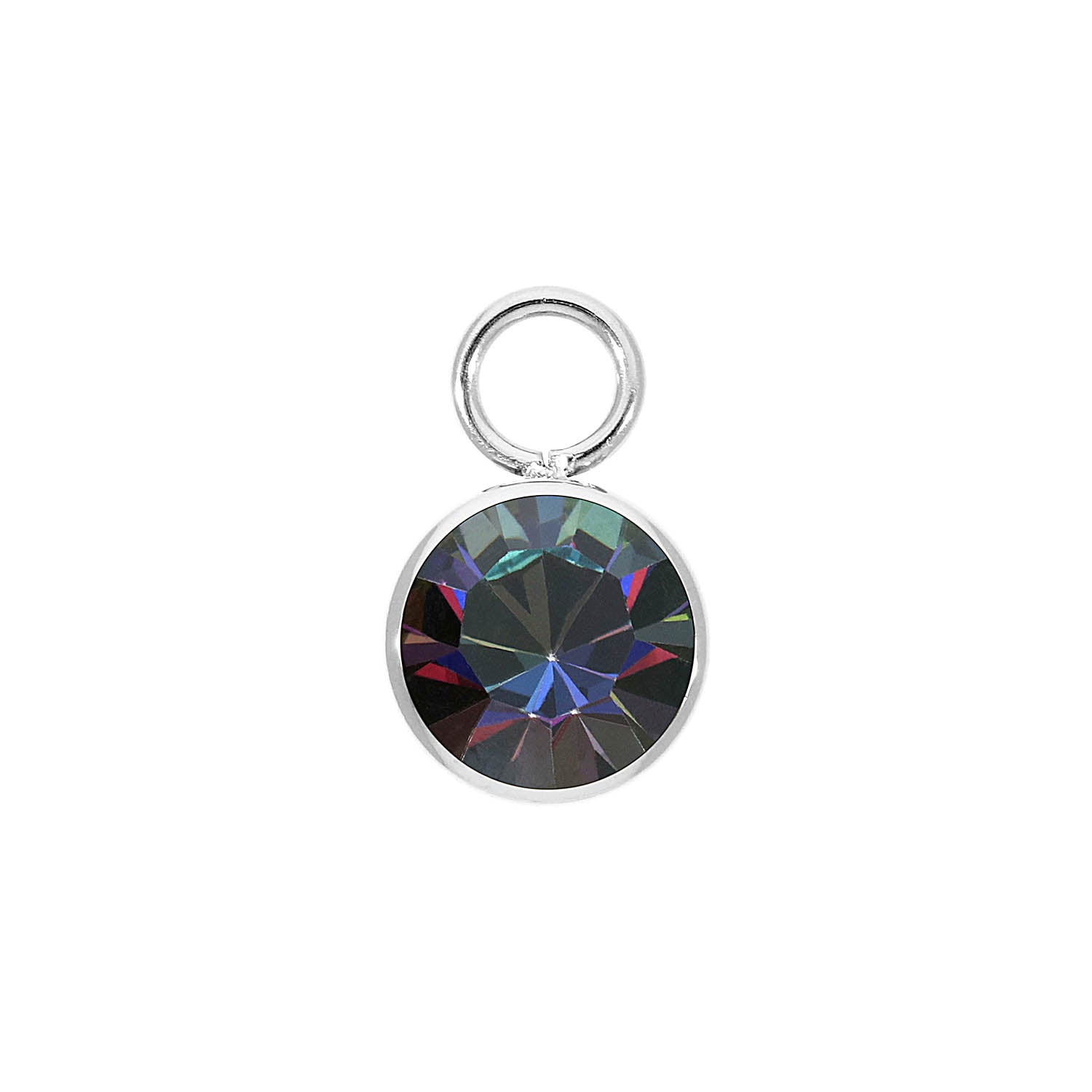 Bottone Charm 10 mm - Silber Crystal Vitrail Medium