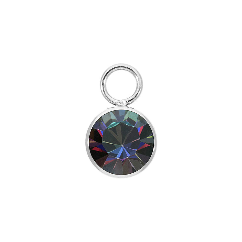 Bottone Charm 10 mm - Silber Crystal Vitrail Medium