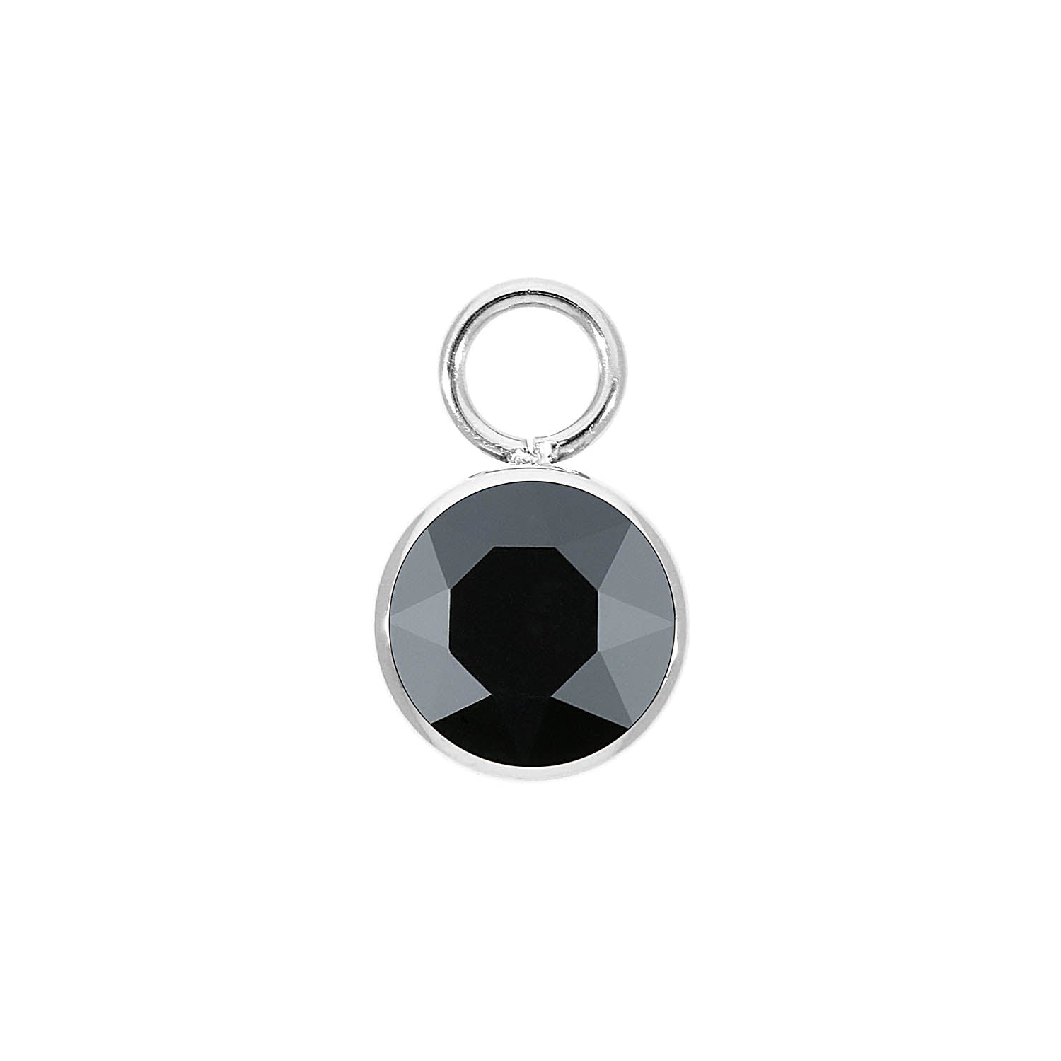 Bottone Charm 10 mm - Silber jet hematite