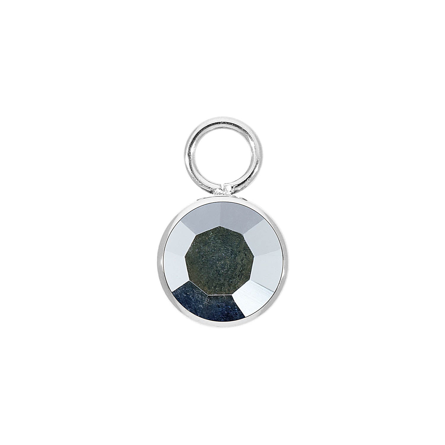 Bottone Charm 10 mm - Silber crystal labrador