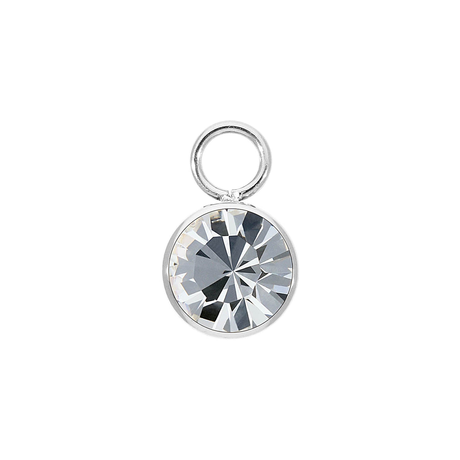 Bottone Charm 10 mm - Silber crystal