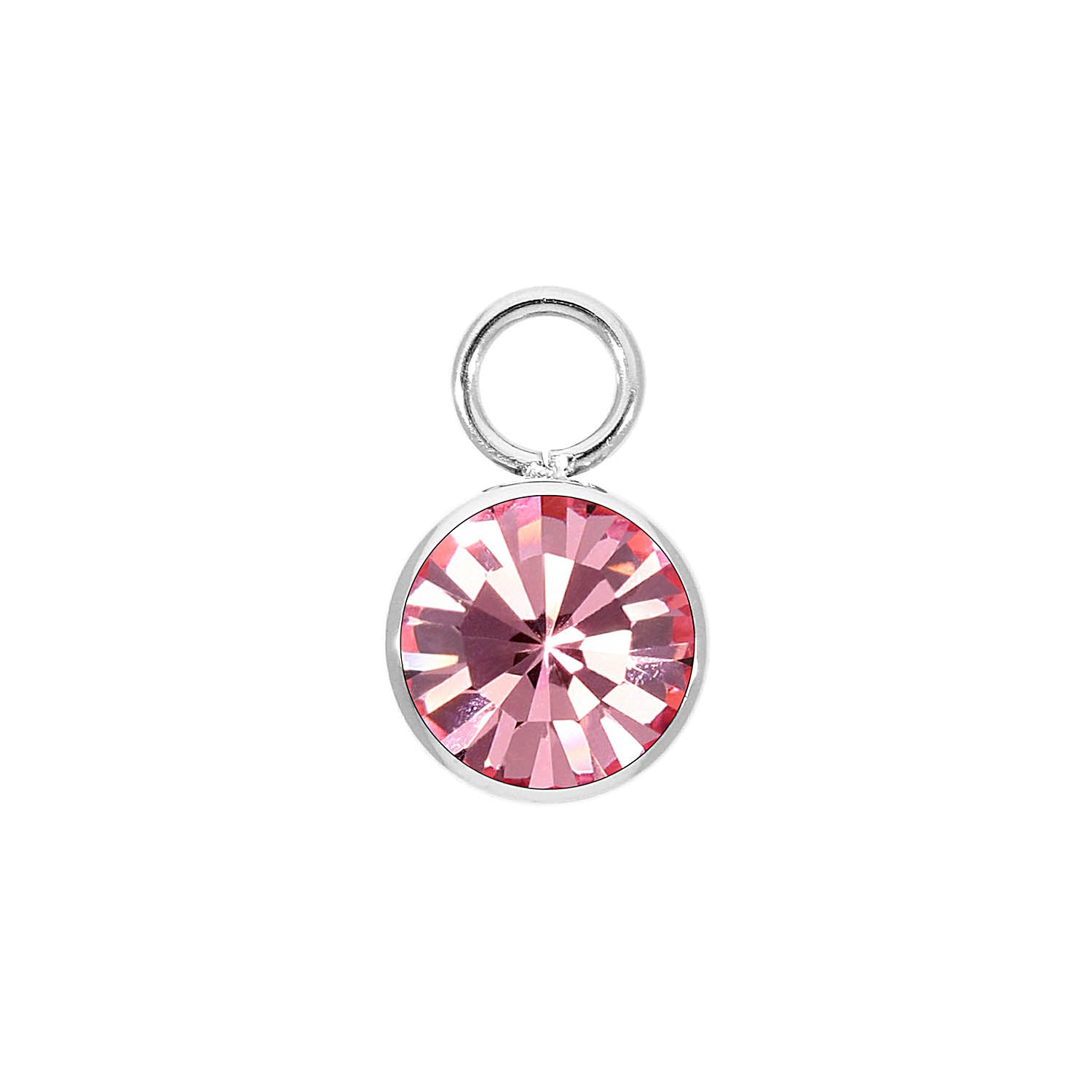 Bottone Charm 10 mm - Silber Light Rose