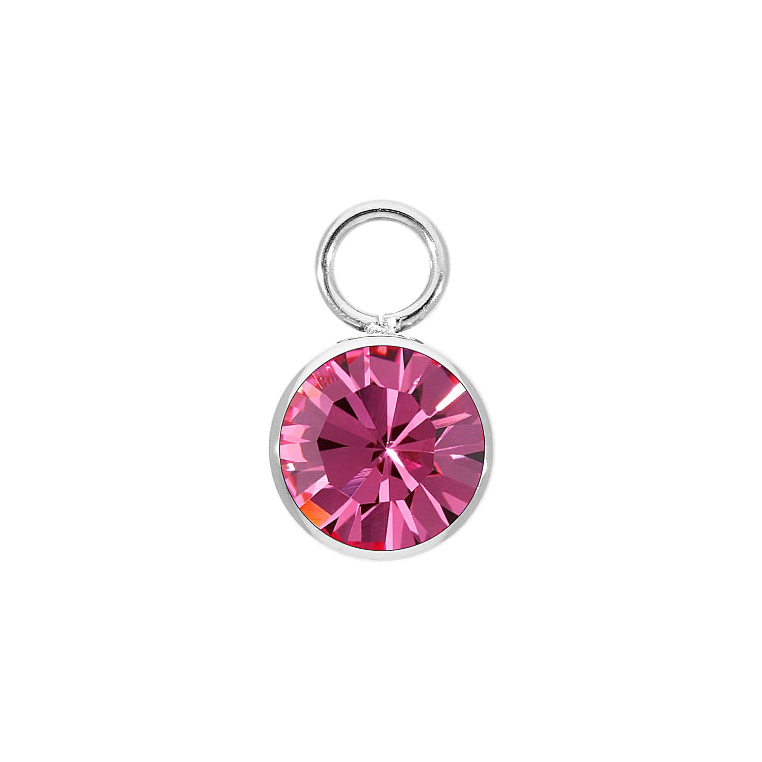 Bottone Charm 10 mm - Silber rose