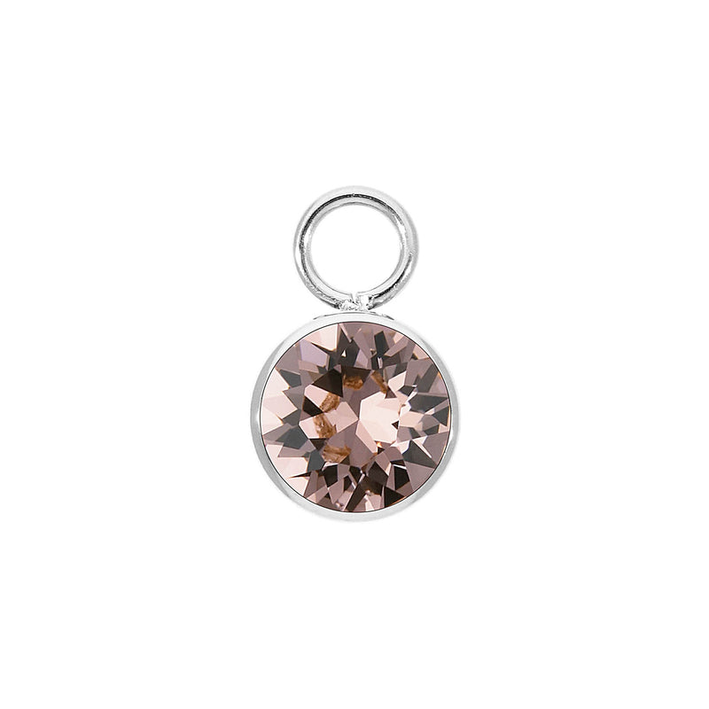 Bottone Charm 10 mm - Silber vintage rose
