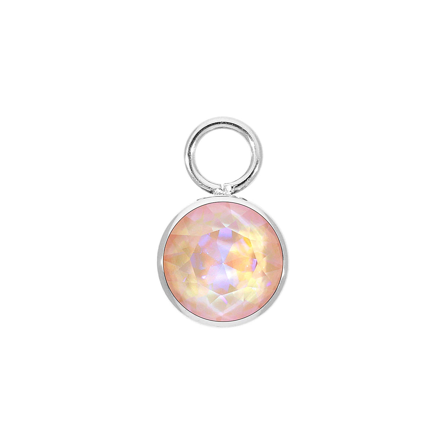 Bottone Charm 10 mm - Silber dusty pink delite
