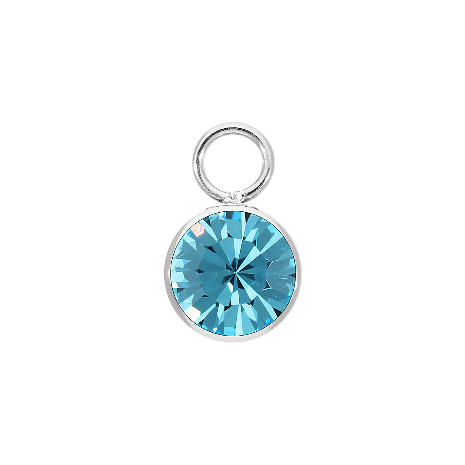 Bottone Charm 10 mm - Silber aquamarine