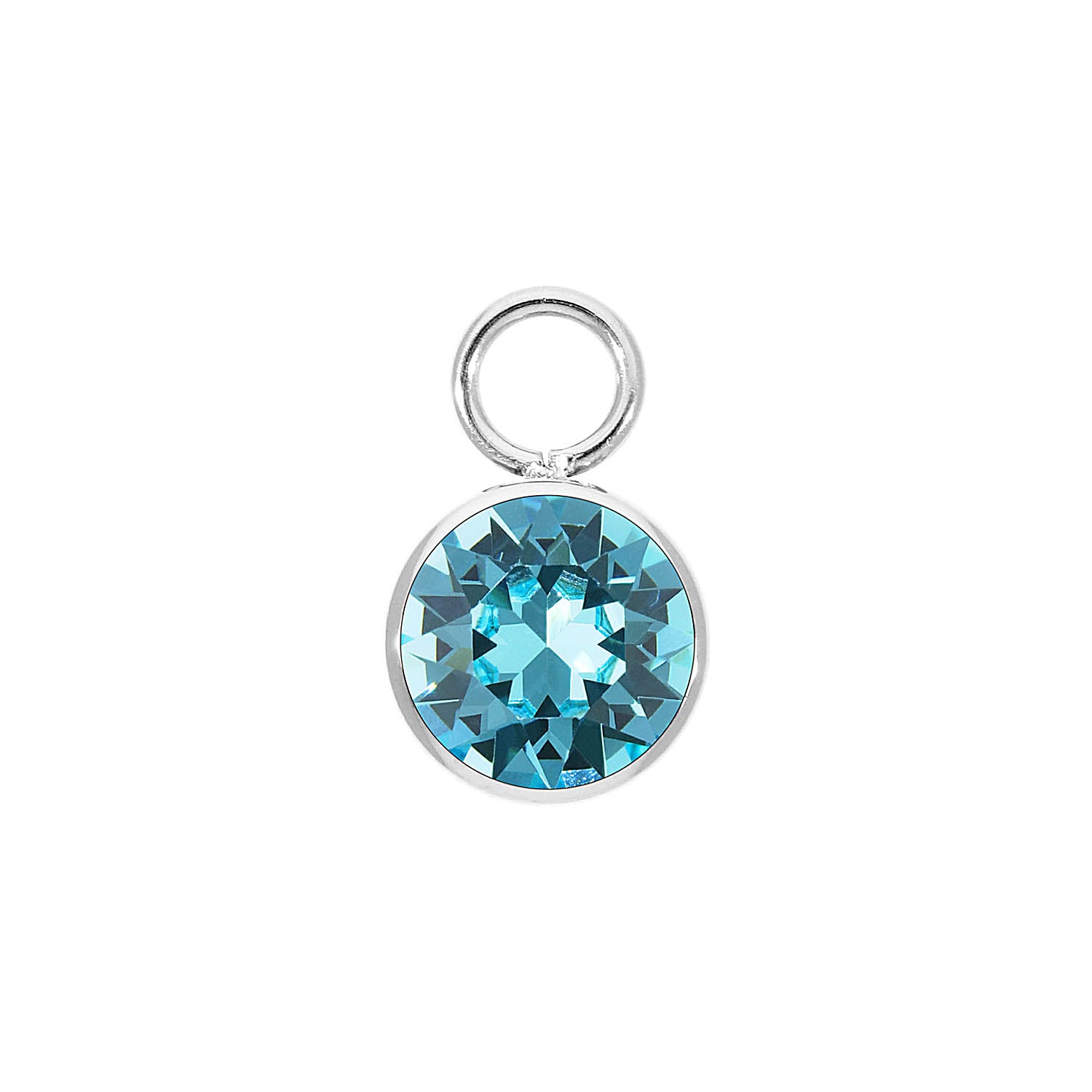 Bottone Charm 10 mm - Silber Light Turquoise