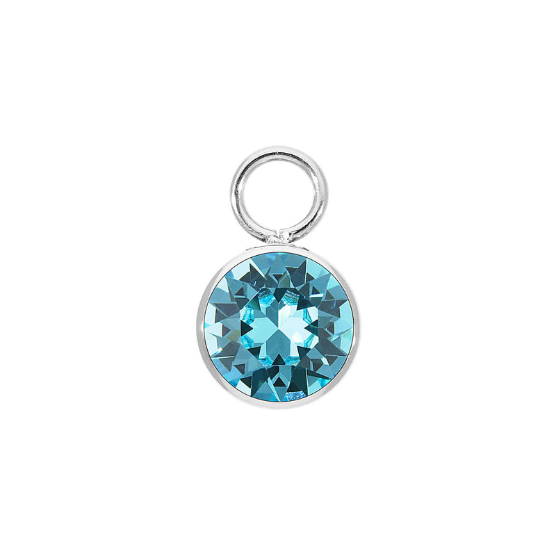Bottone Charm 10 mm - Silber Light Turquoise