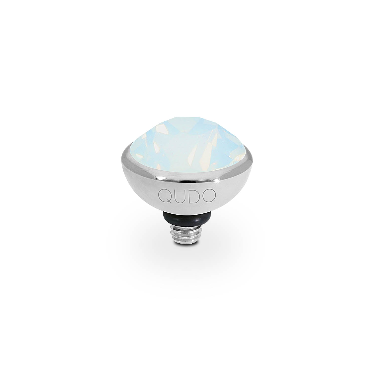Bottone Top 10 mm - Silber white opal