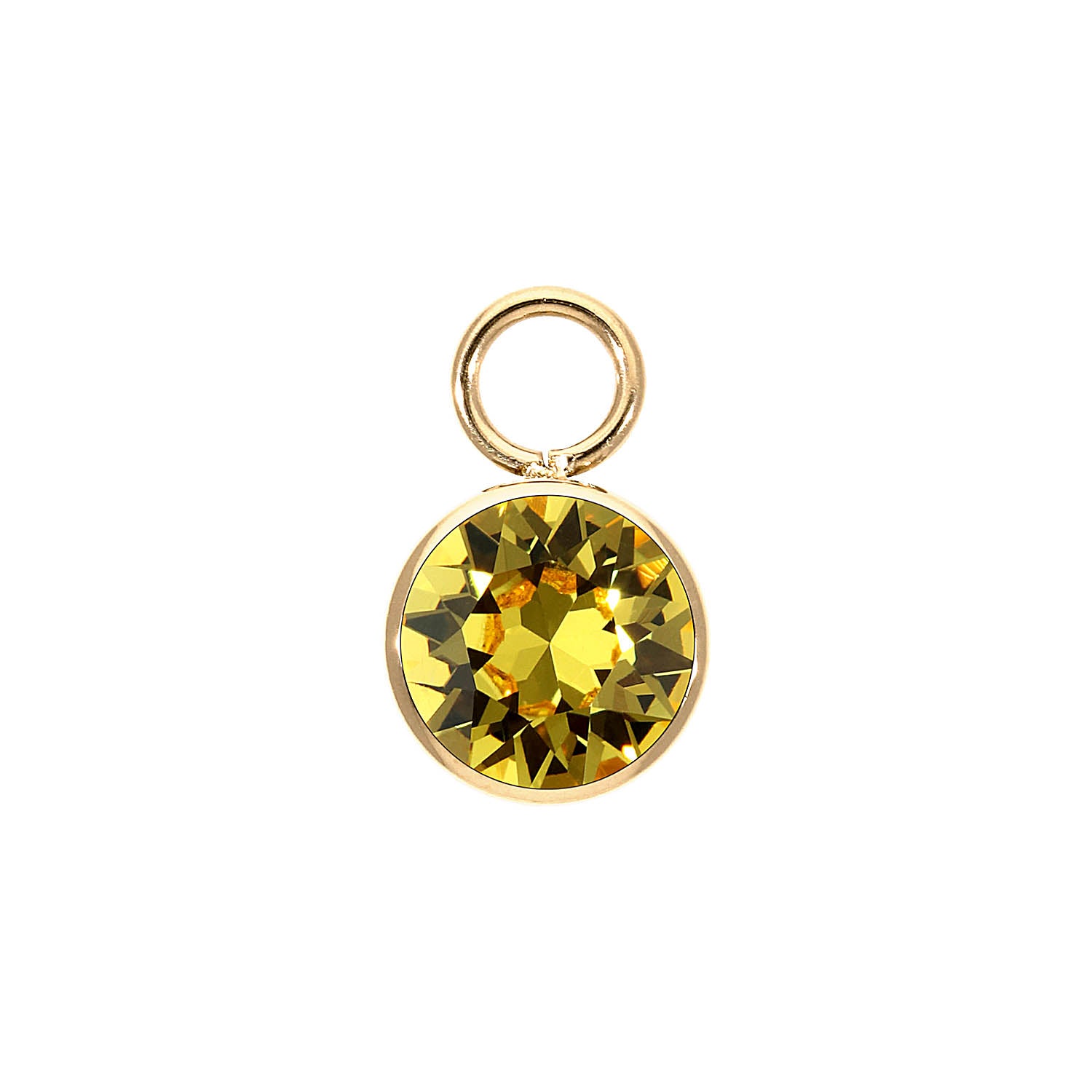 Bottone Charm 10 mm - Gold light topaz