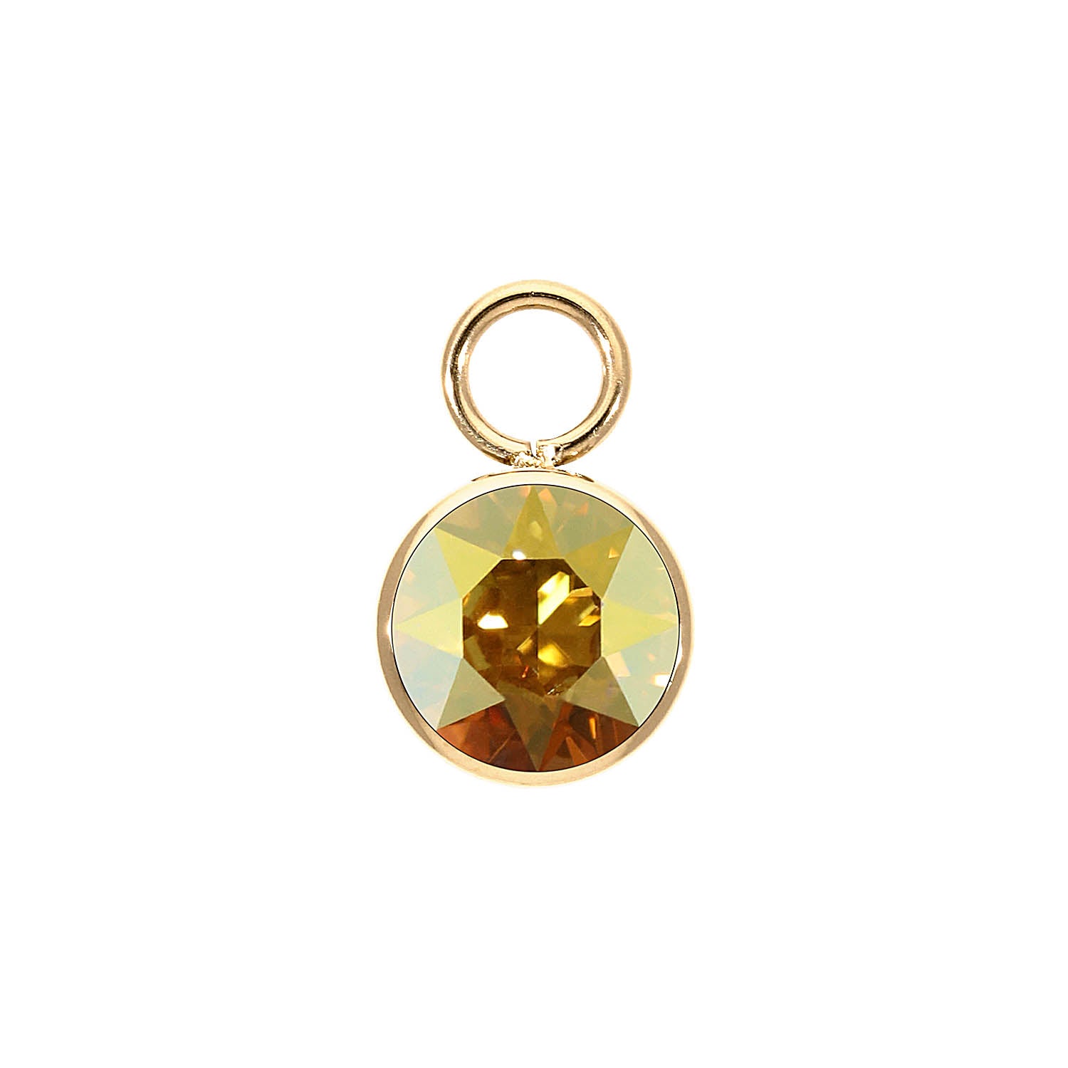 Bottone Charm 10 mm - Gold metallic sunshine