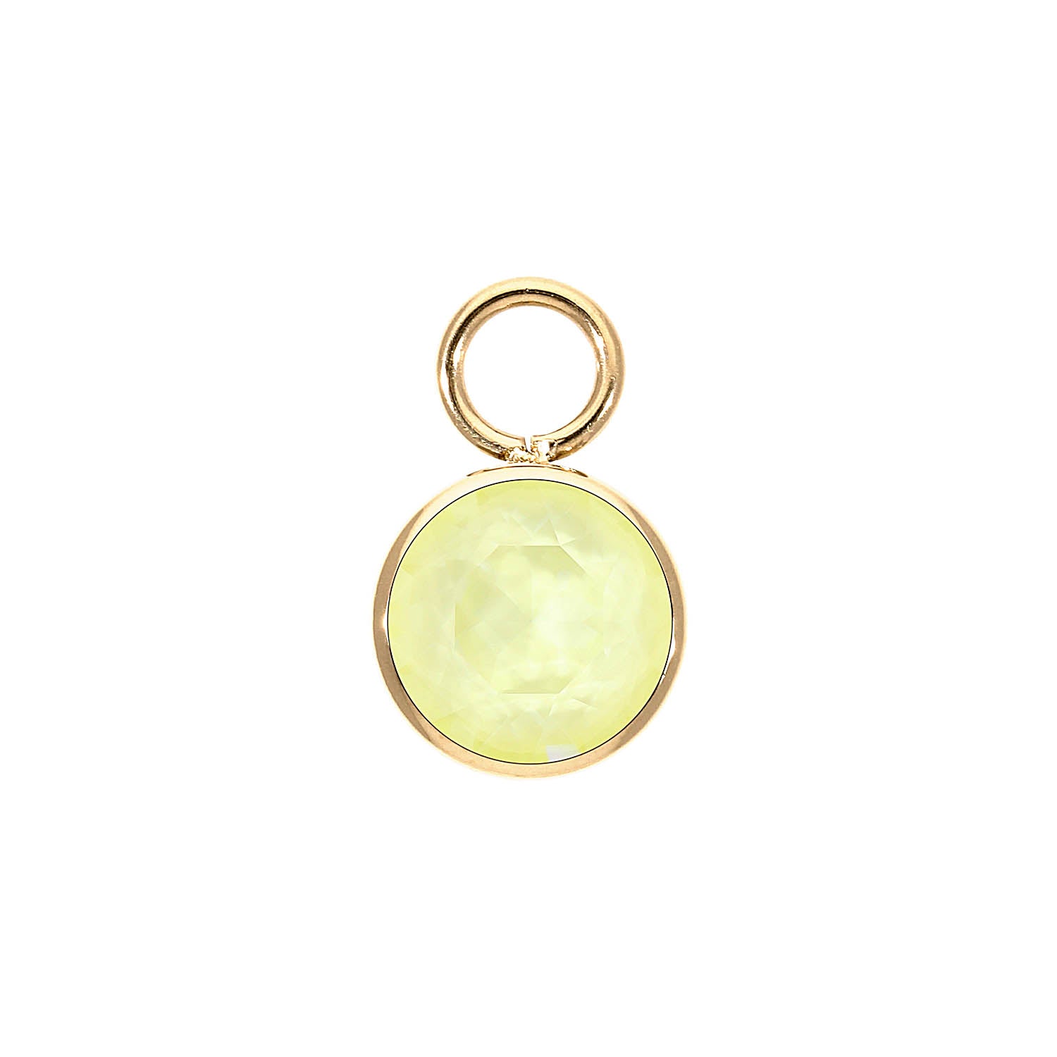 Bottone Charm 10 mm - Gold crystal soft yellow ignite