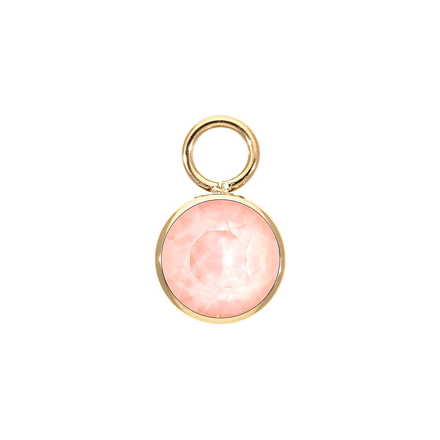 Bottone Charm 10 mm - Gold Crystal Flamingo Ignite