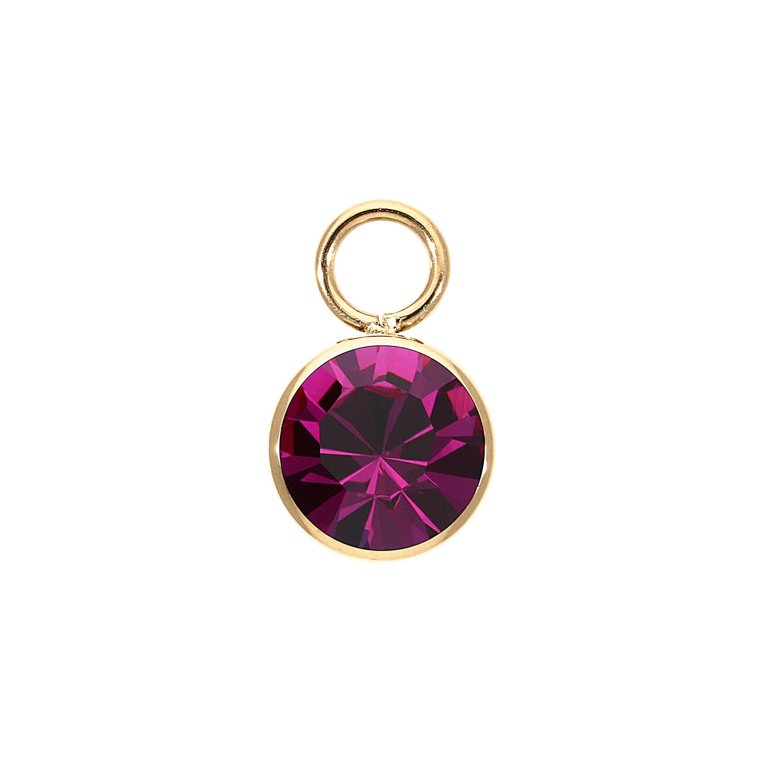 Bottone Charm 10 mm - Gold fuchsia