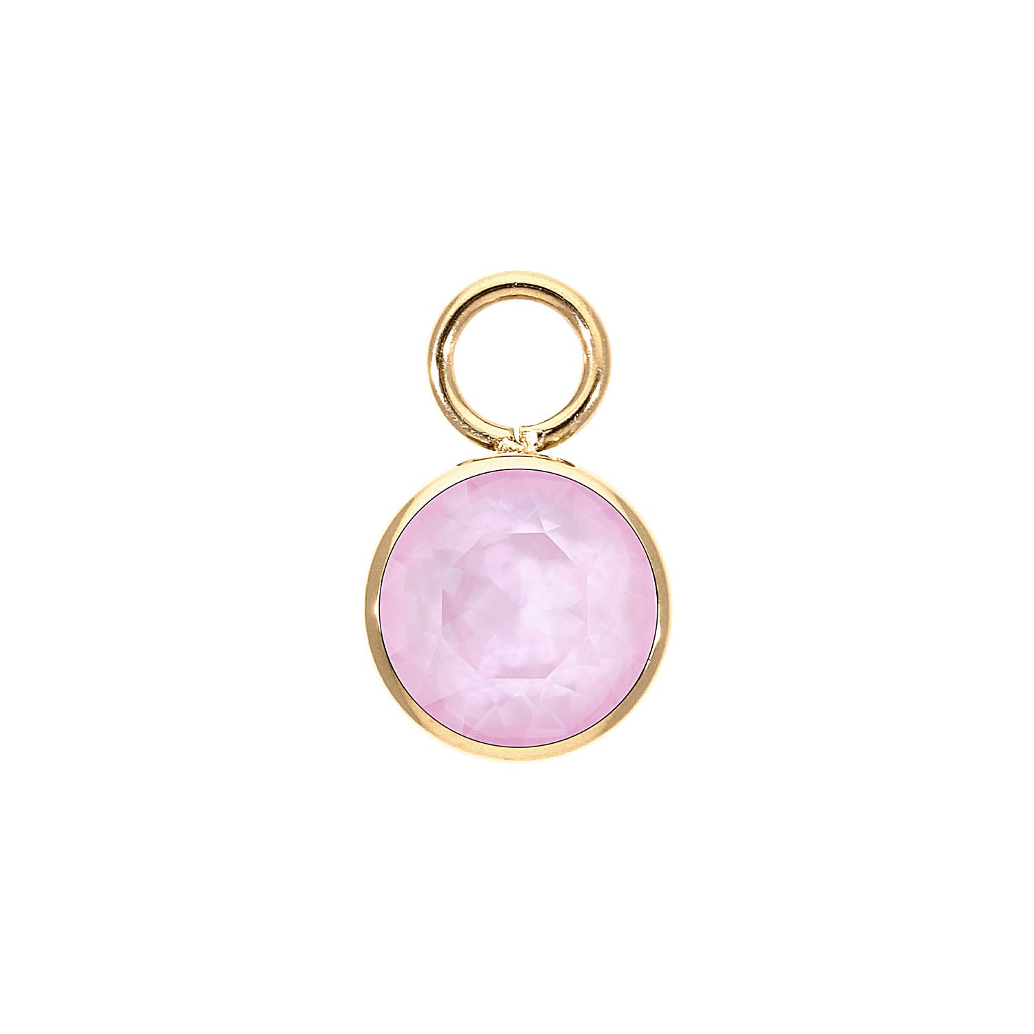 Bottone Charm 10 mm - Gold crystal soft rose ignite