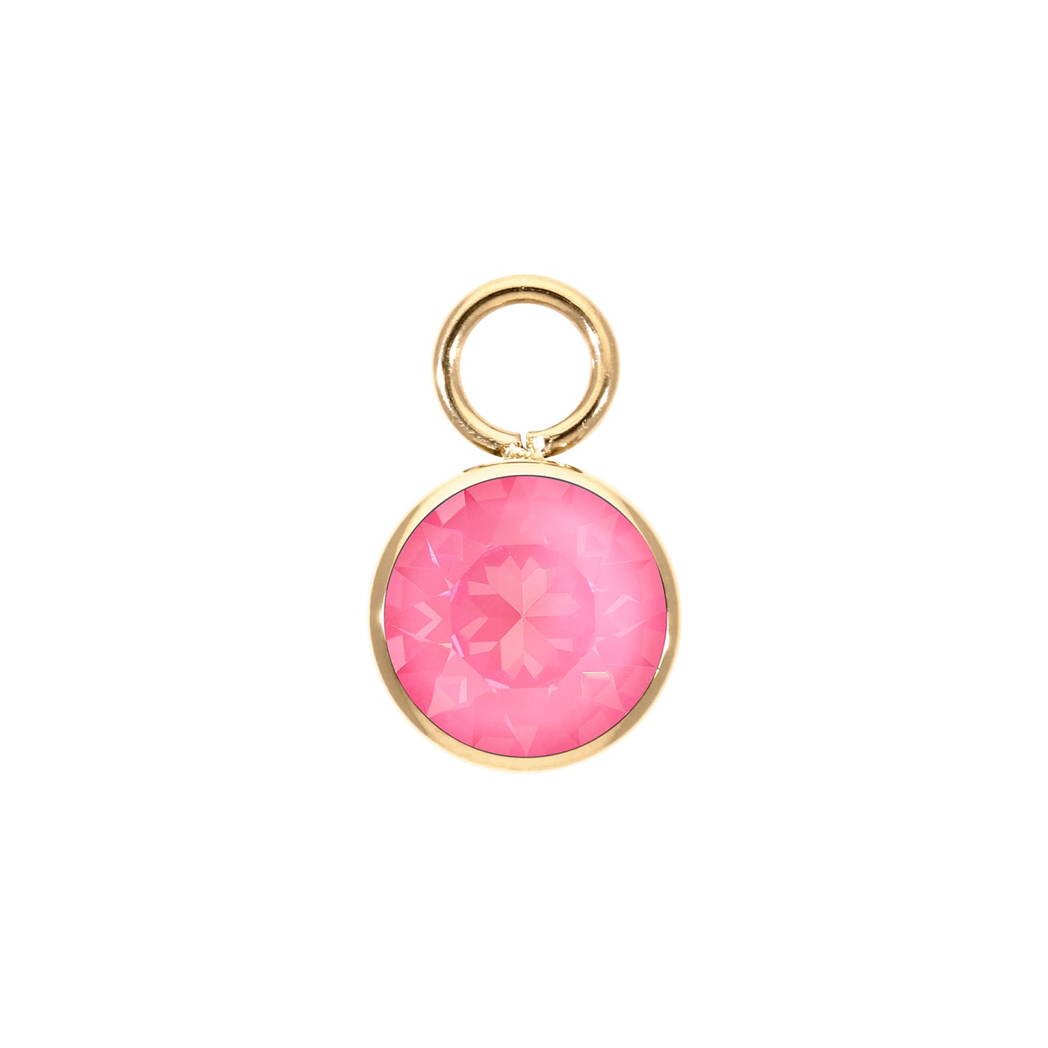 Bottone Charm 10 mm - Gold Crystal Dahlia Ignite