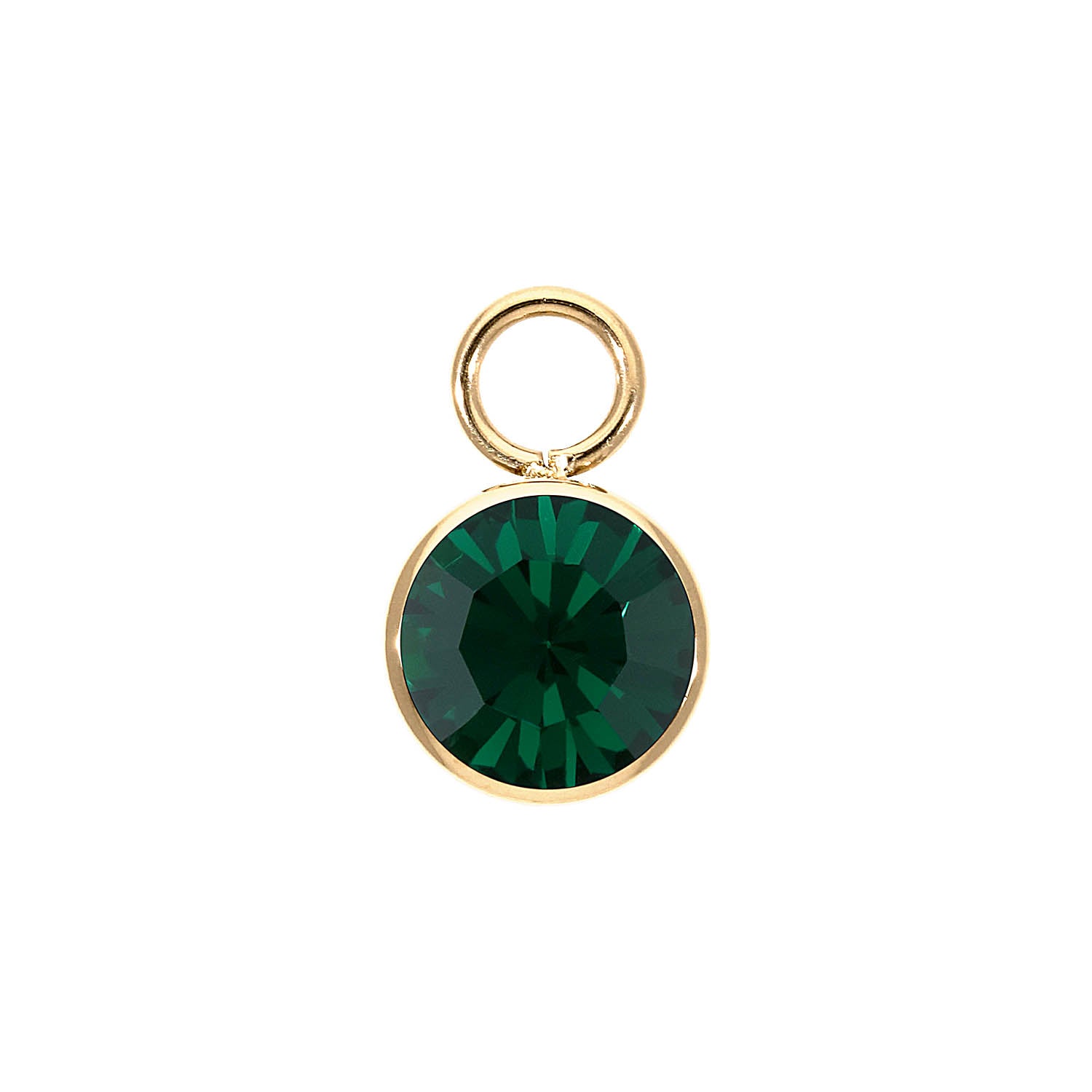Bottone Charm 10 mm - Gold emerald
