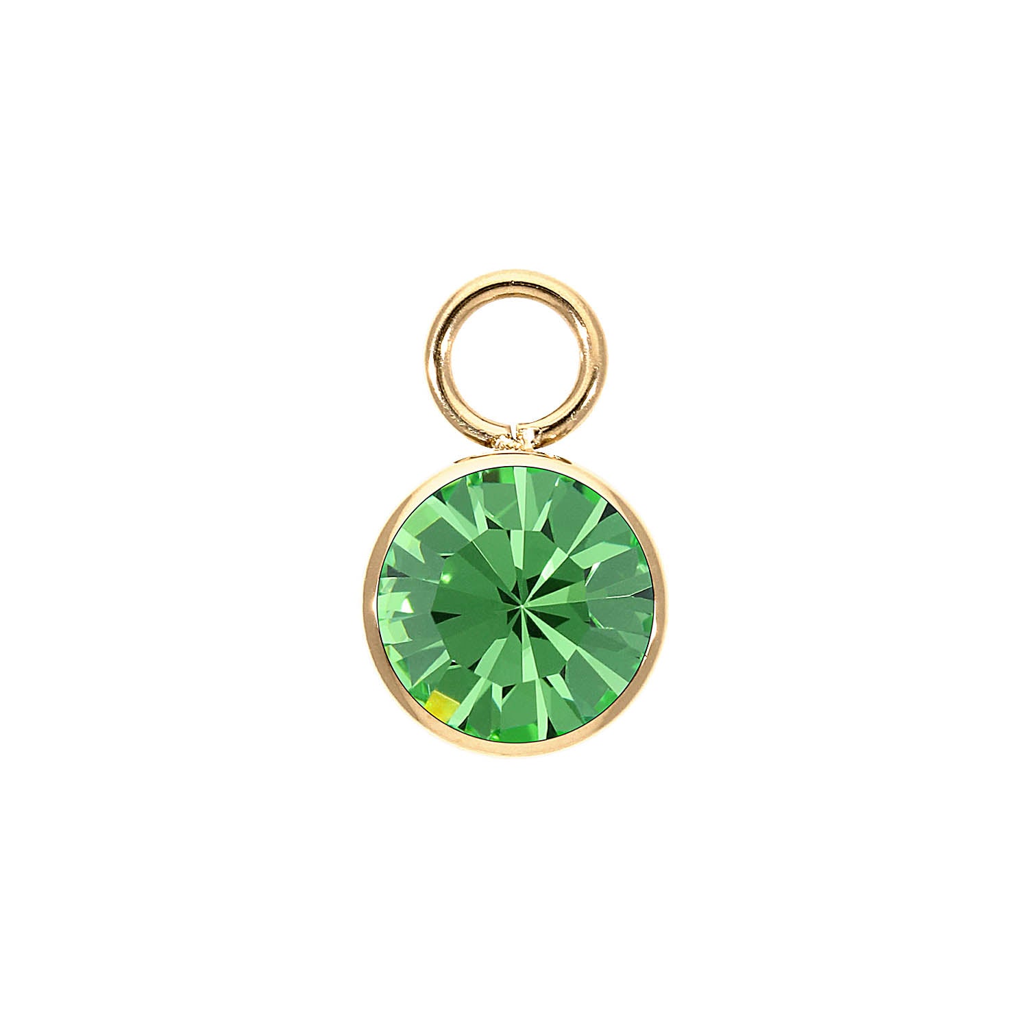 Bottone Charm 10 mm - Gold peridot