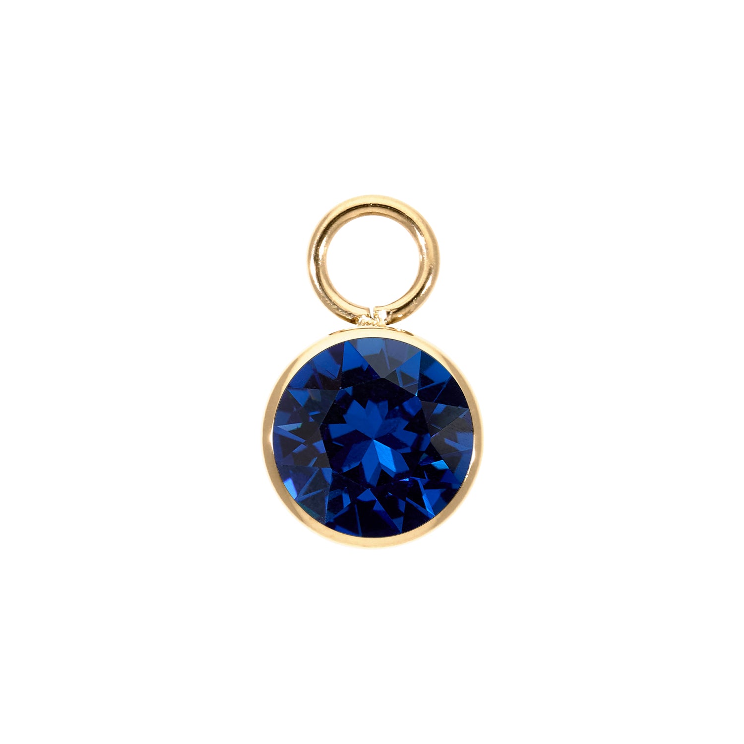 Bottone Charm 10 mm - Gold ReCreated Dark Sapphire