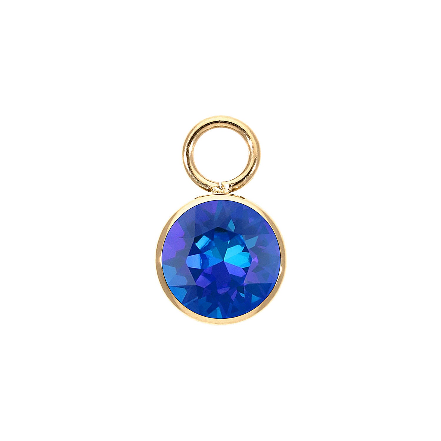 Bottone Charm 10 mm - Gold royal blue delite