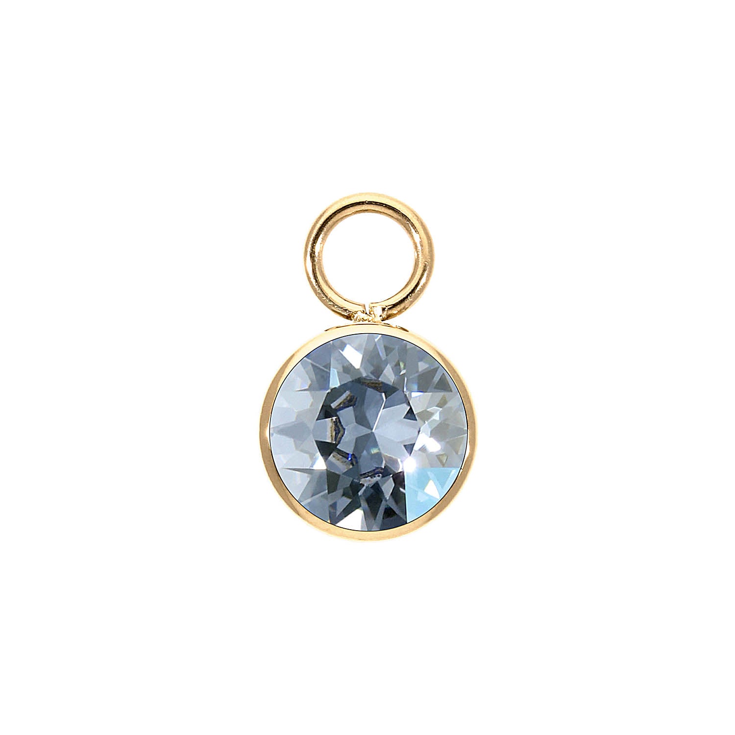 Bottone Charm 10 mm - Gold blue shade