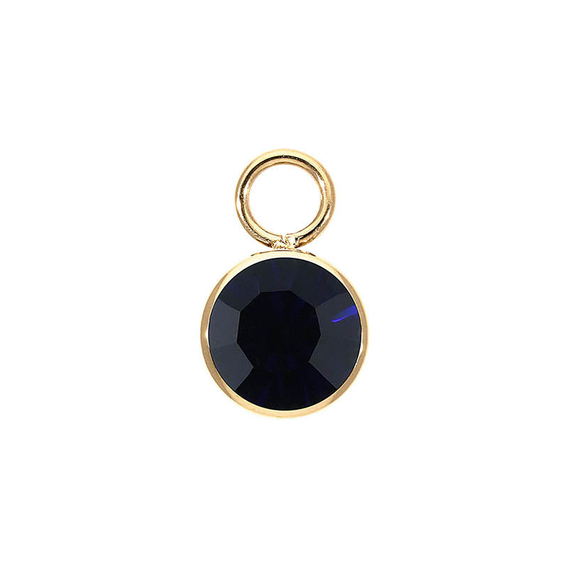 Bottone Charm 10 mm - Gold Dark Indigo