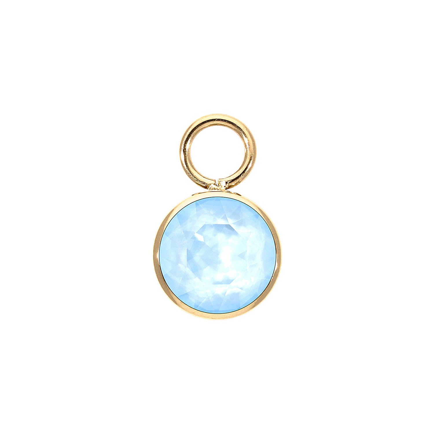 Bottone Charm 10 mm - Gold crystal sky ignite