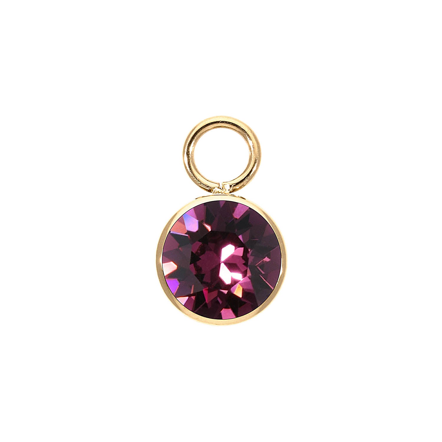 Bottone Charm 10 mm - Gold amethyst