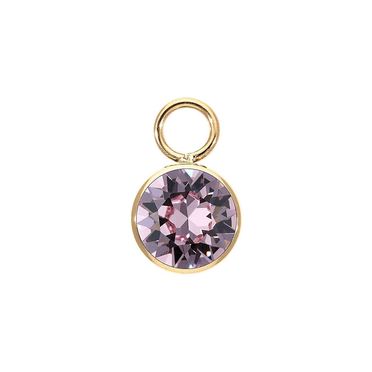 Bottone Charm 10 mm - Gold light amethyst