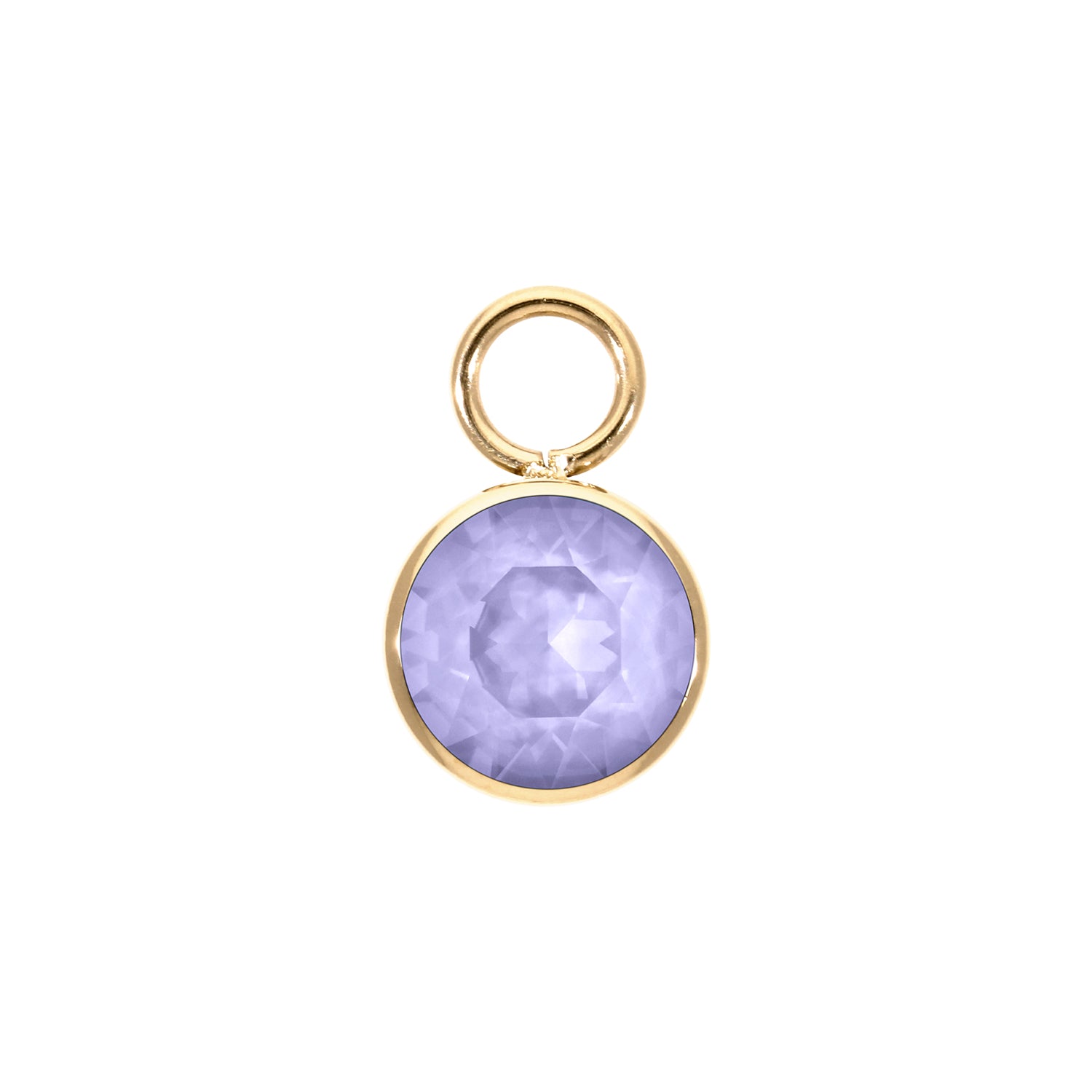 Bottone Charm 10 mm - Gold Crystal Purple Ignite