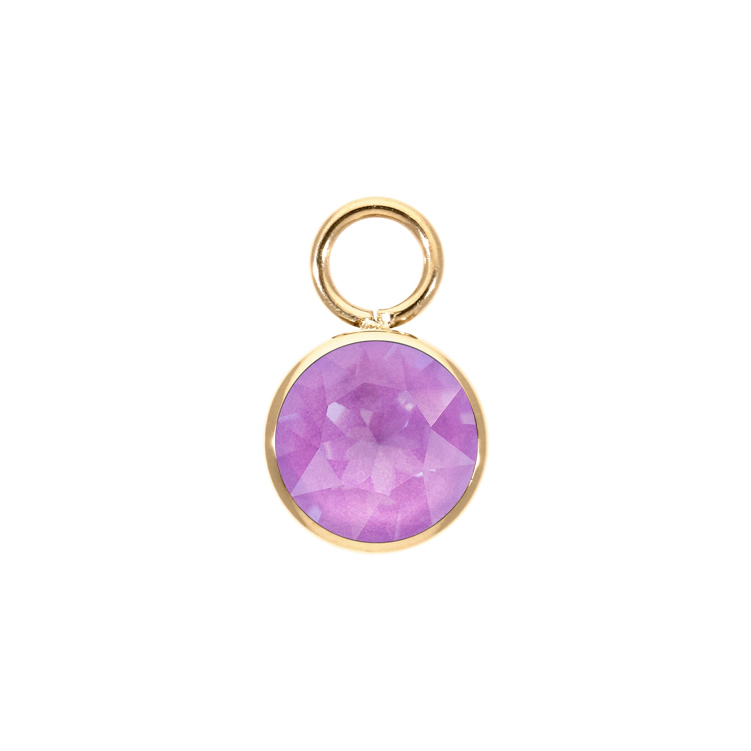 Bottone Charm 10 mm - Gold Crystal Electric Violet Ignite