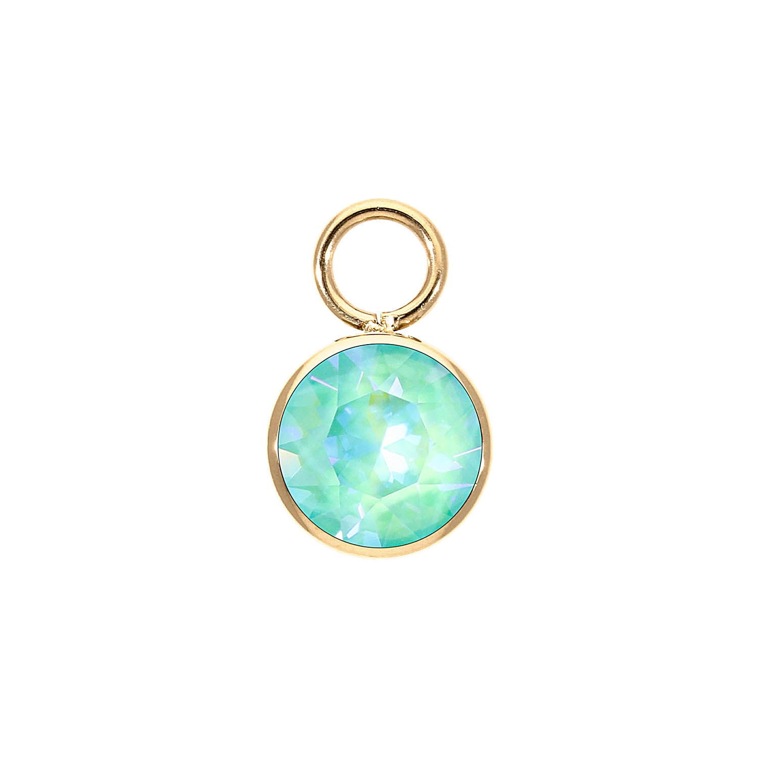 Bottone Charm 10 mm - Gold silky sage delite