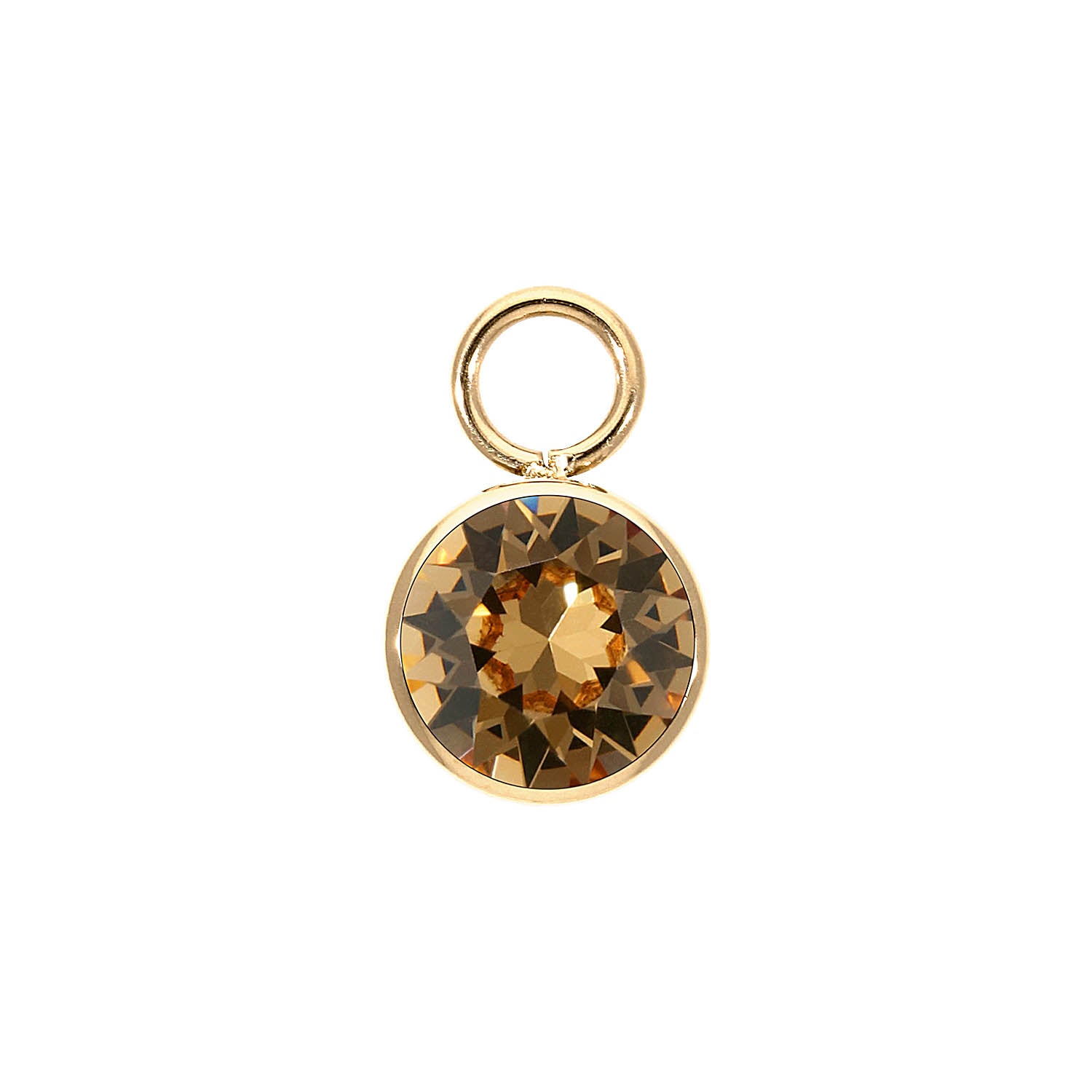 Bottone Charm 10 mm - Gold light colorado topaz