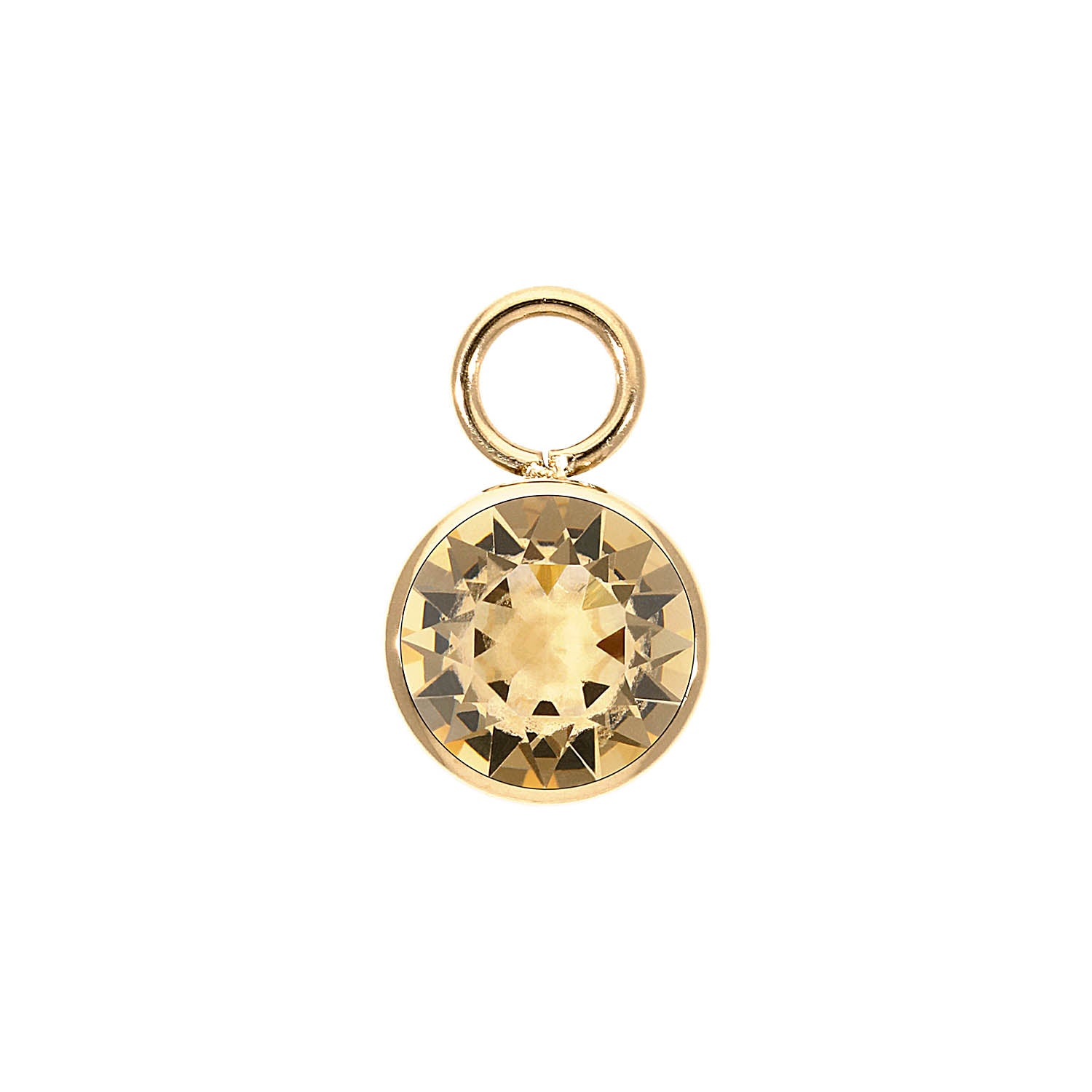 Bottone Charm 10 mm - Gold light colorado topaz ignite
