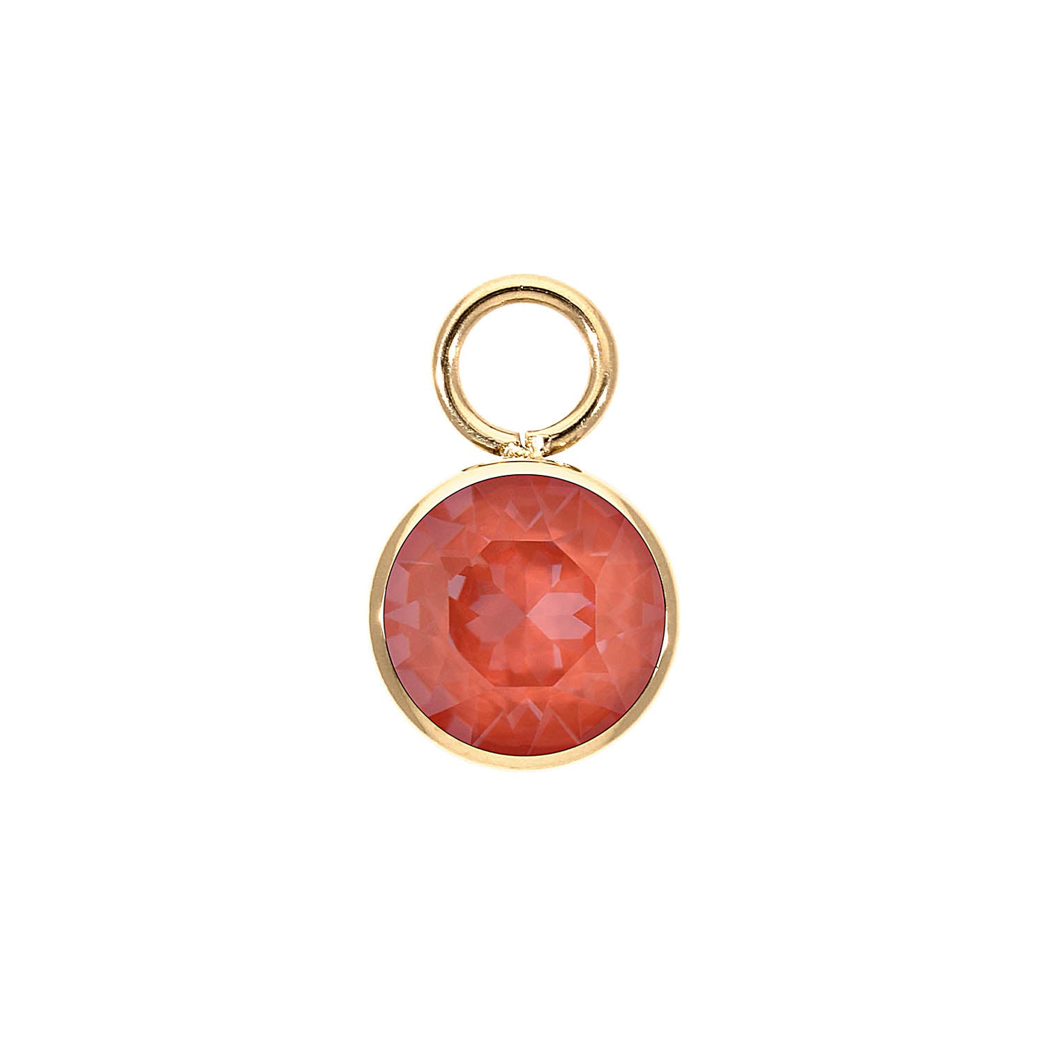 Bottone Charm 10 mm - Gold crystal maroon ignite