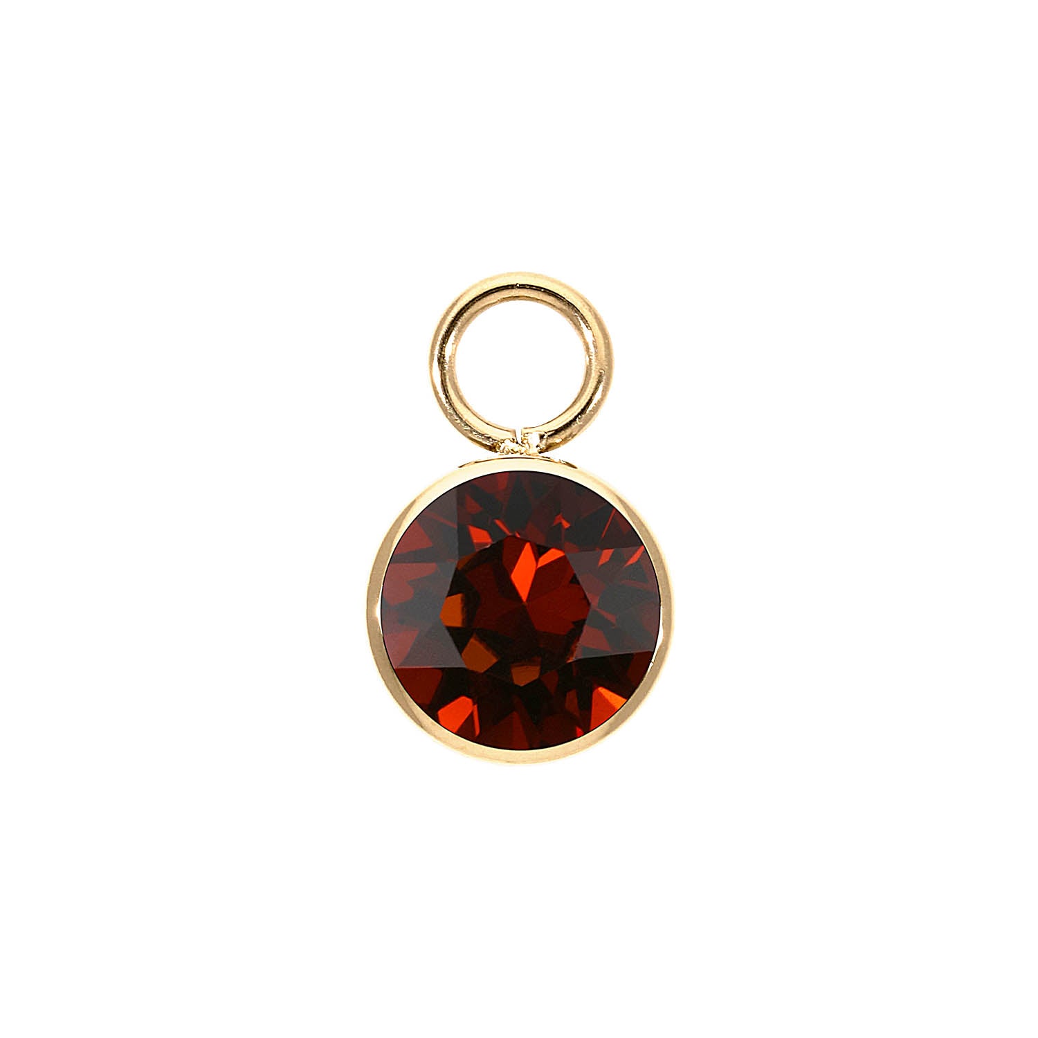Bottone Charm 10 mm - Gold smoked amber