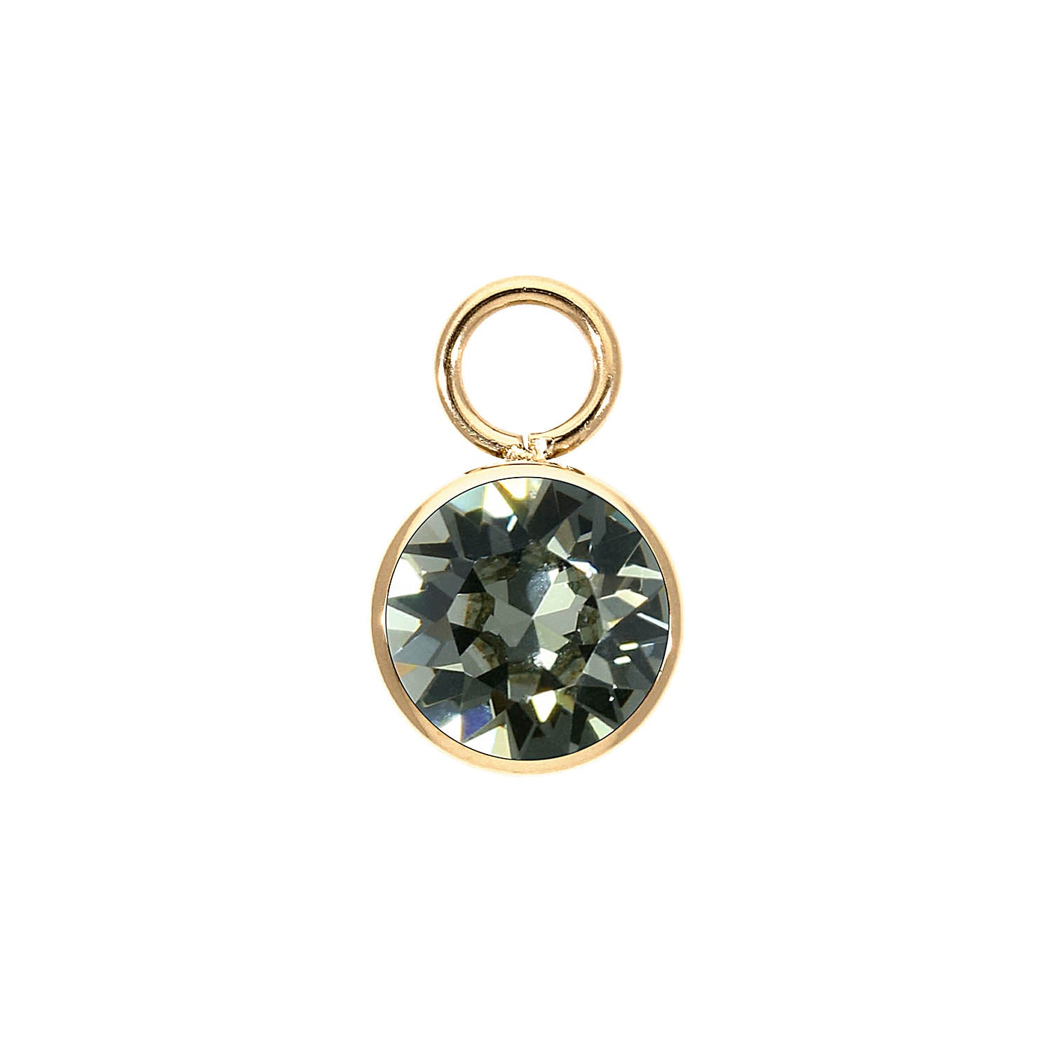 Bottone Charm 10 mm - Gold black diamond