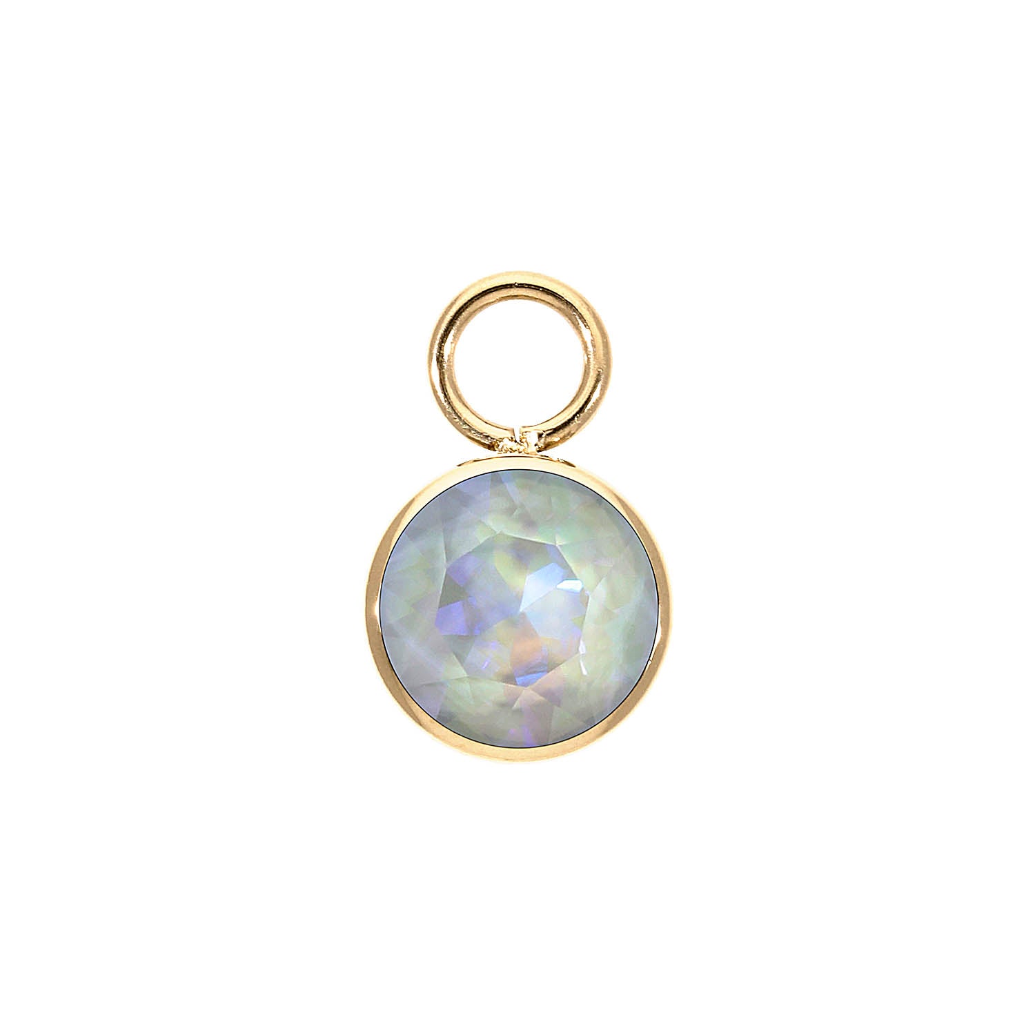 Bottone Charm 10 mm - Gold Crystal Serene Gray Delite