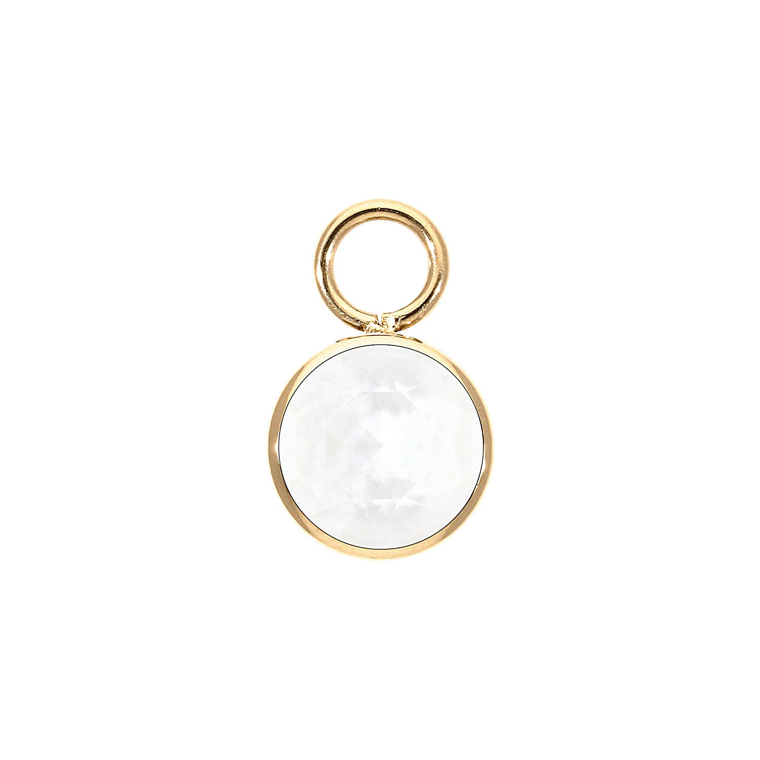 Bottone Charm 10 mm - Gold crystal electric white ignite