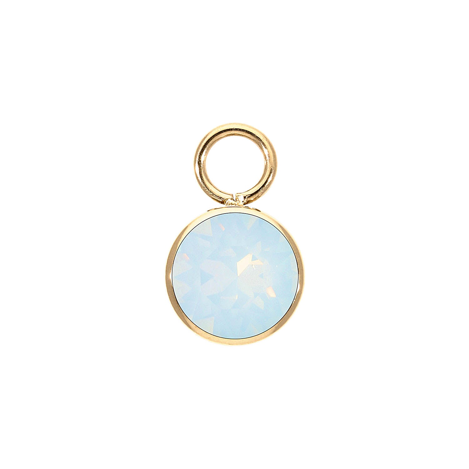 Bottone Charm 10 mm - Gold white opal