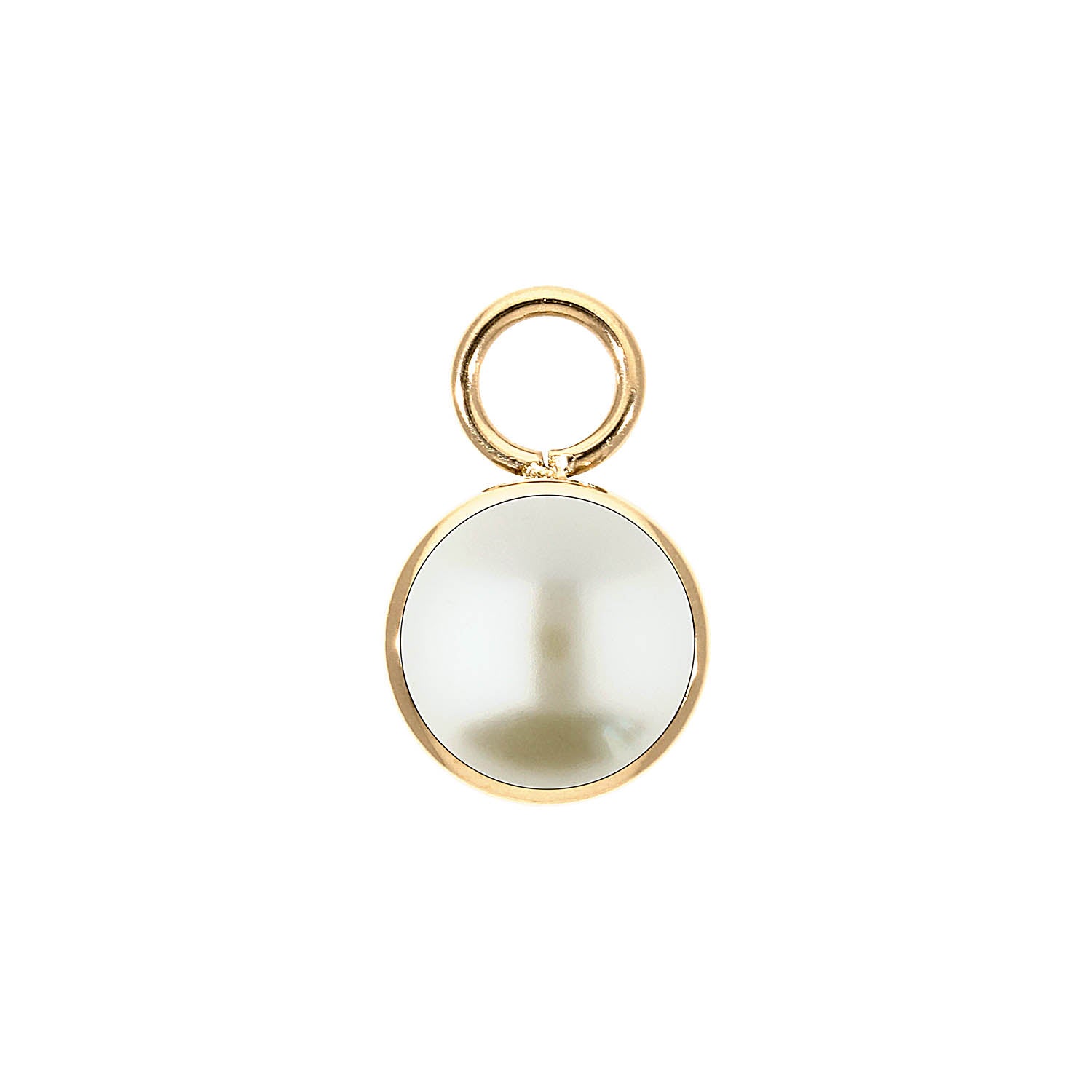 Bottone Charm 10 mm - Gold cream pearl