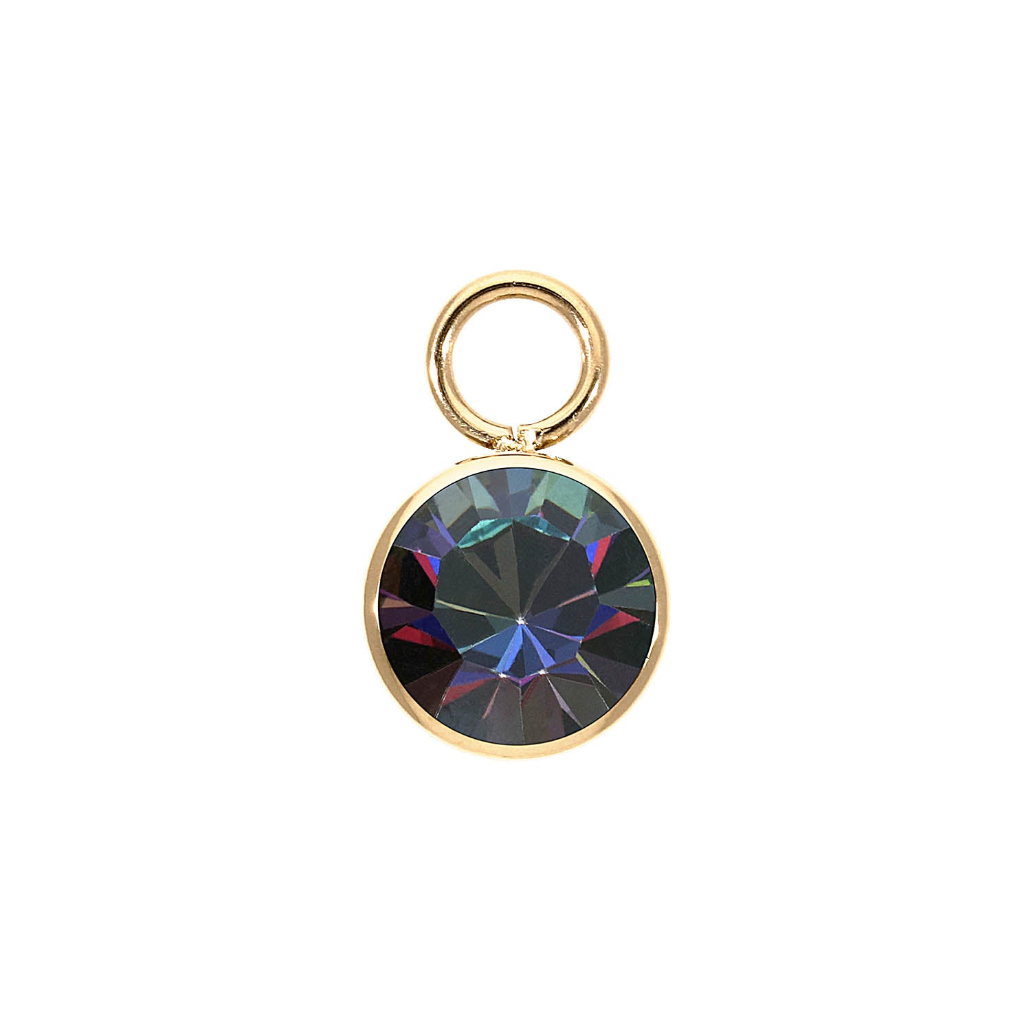 Bottone Charm 10 mm - Gold Crystal Vitrail Medium