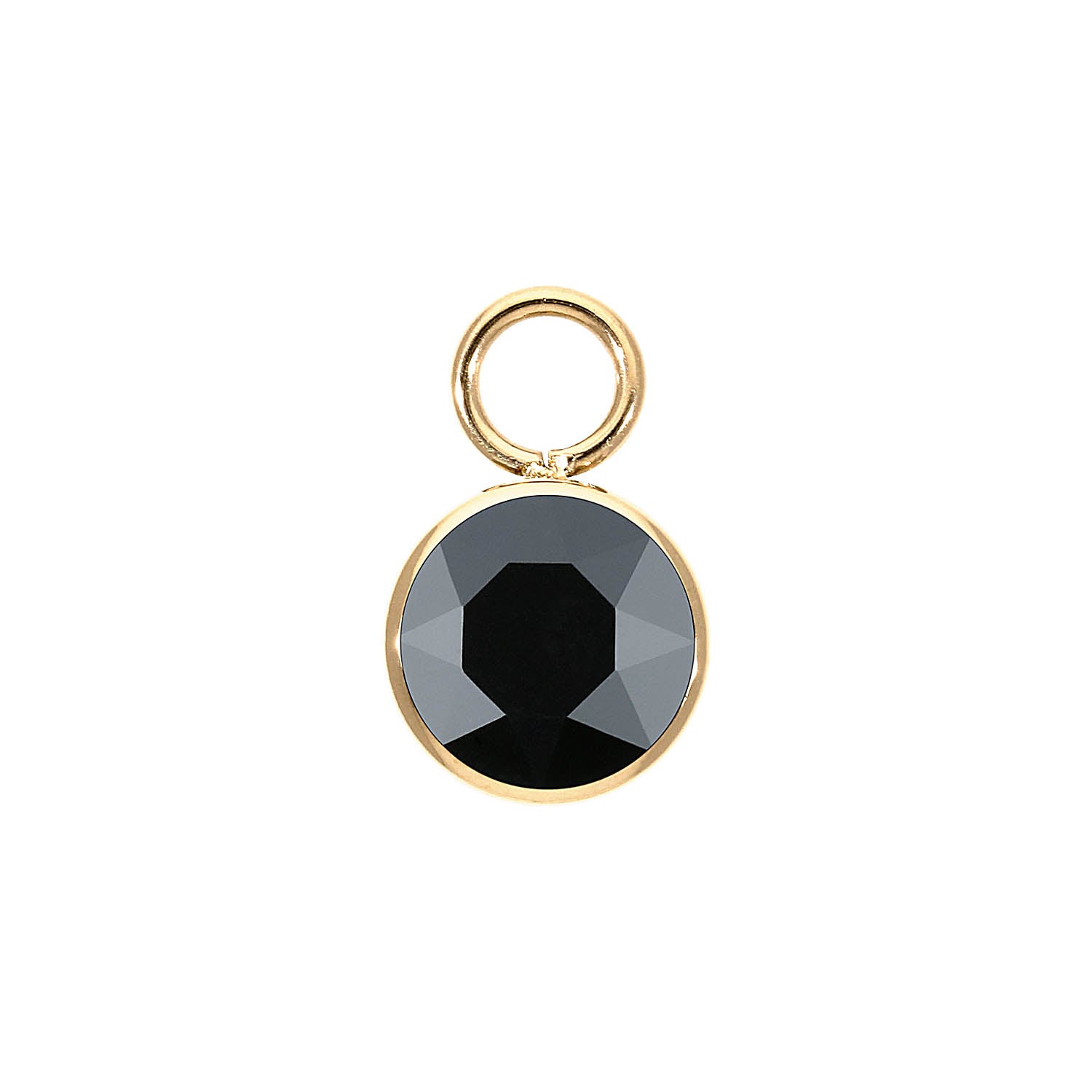 Bottone Charm 10 mm - Gold jet hematite