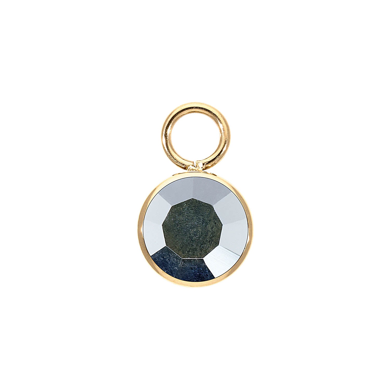 Bottone Charm 10 mm - Gold crystal labrador