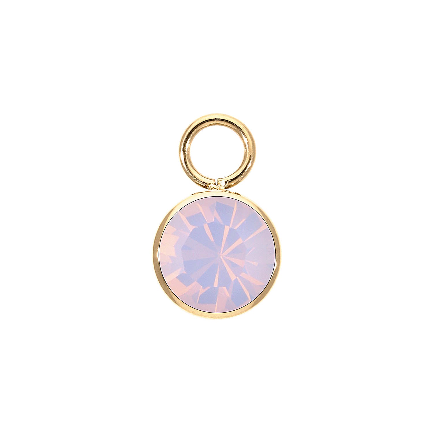Bottone Charm 10 mm - Gold rose opal