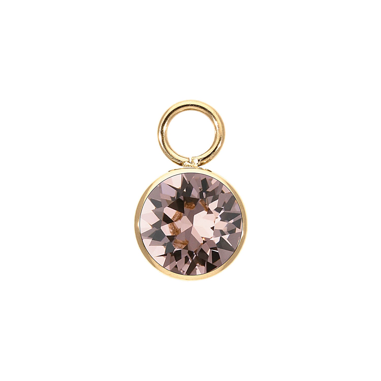 Bottone Charm 10 mm - Gold vintage rose