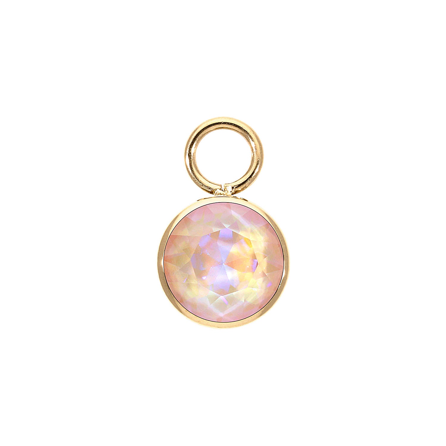 Bottone Charm 10 mm - Gold dusty pink delite