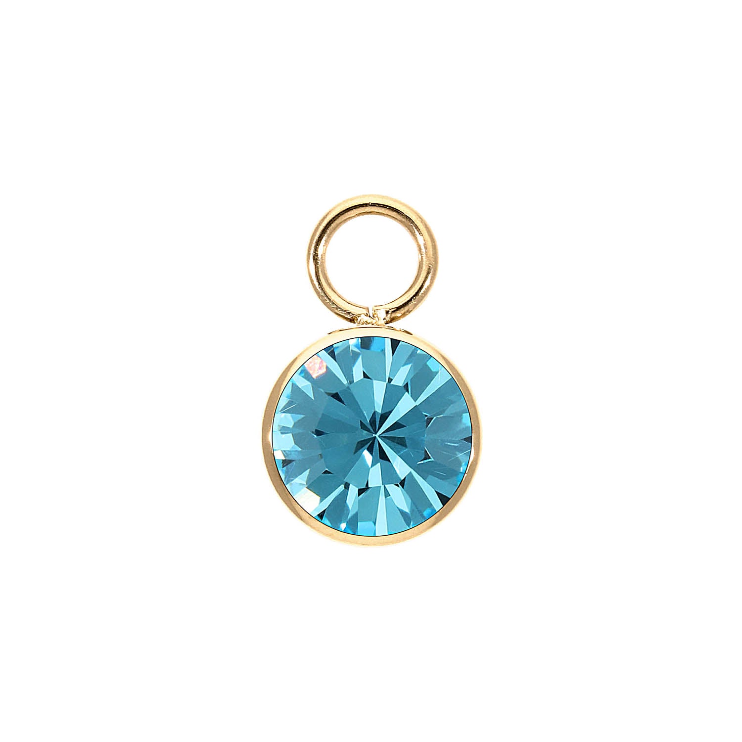 Bottone Charm 10 mm - Gold aquamarine