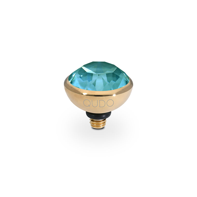 Bottone Top 10 mm - Gold Crystal Pine Green Ignite