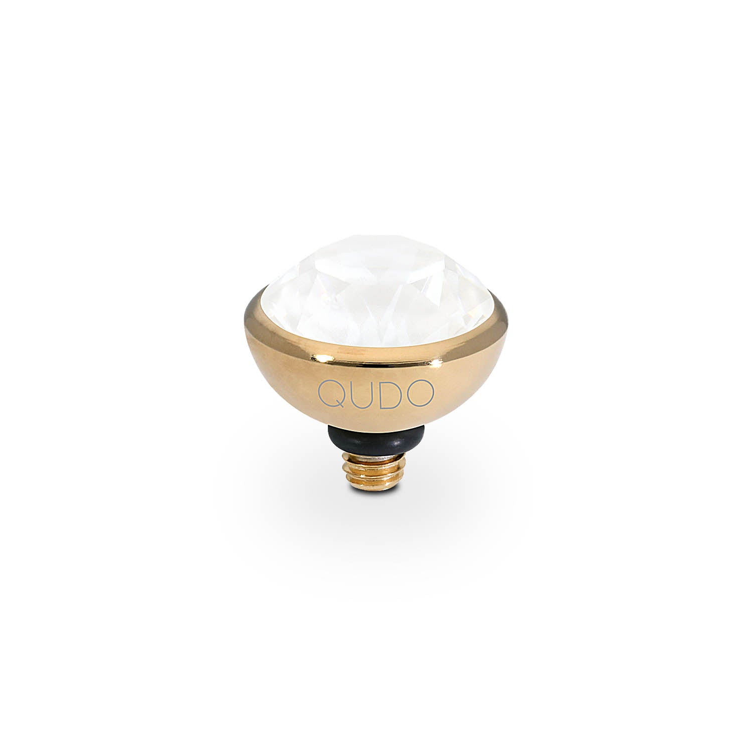Bottone Top 10 mm - Gold crystal electric white ignite